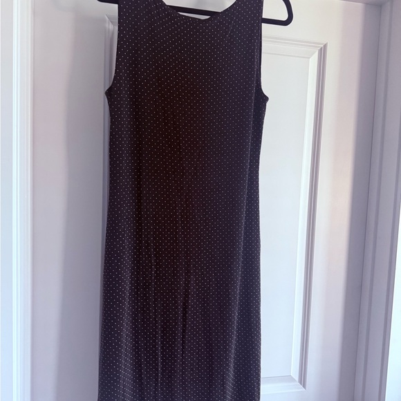 Chico's Travelers Black and White Dotted Midi Dress - Picture 5 of 7